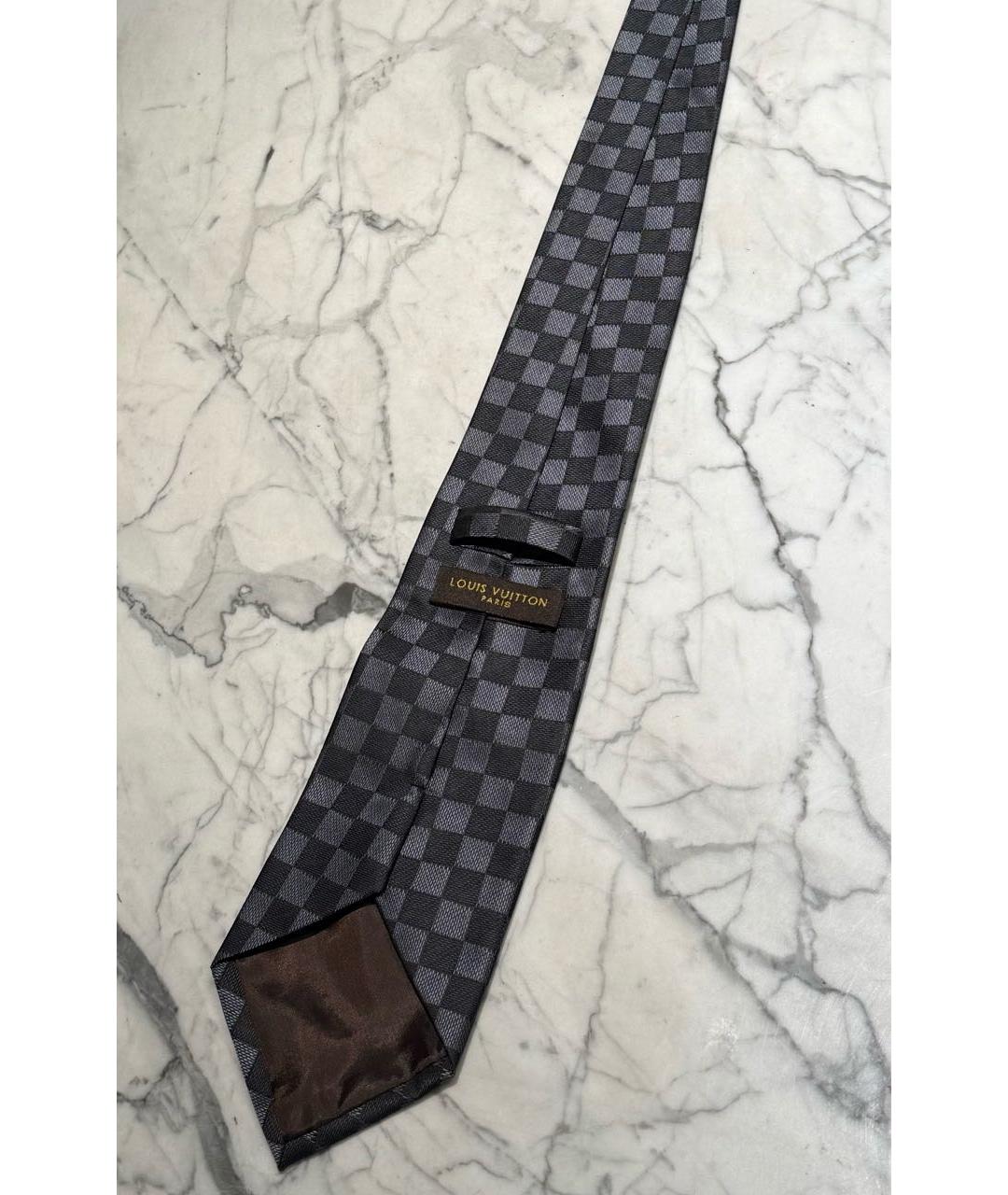 LOUIS VUITTON Черный тканевый галстук, фото 6