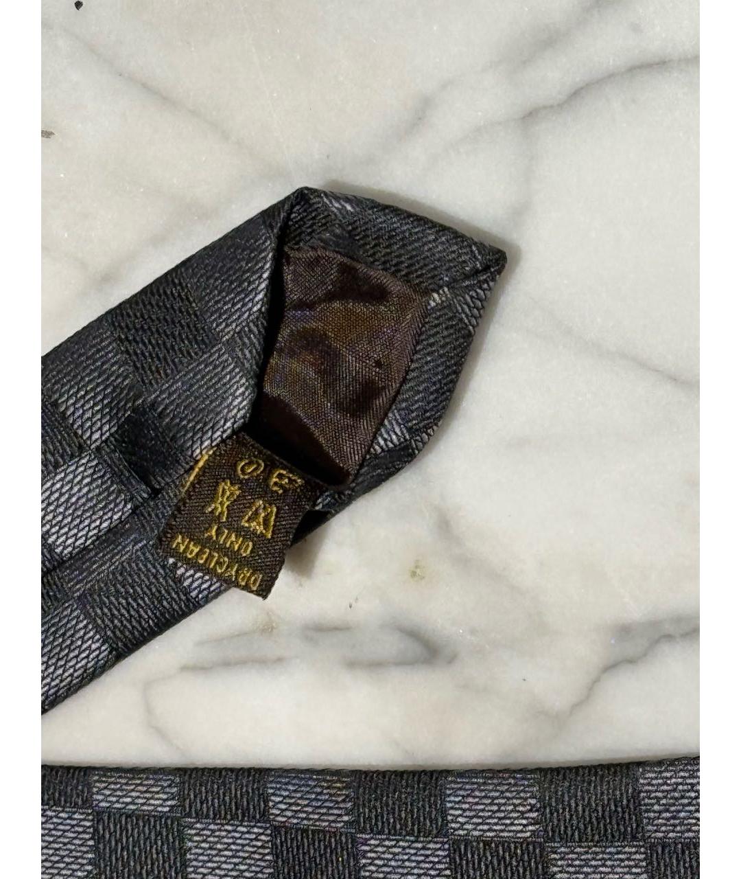 LOUIS VUITTON Черный тканевый галстук, фото 5