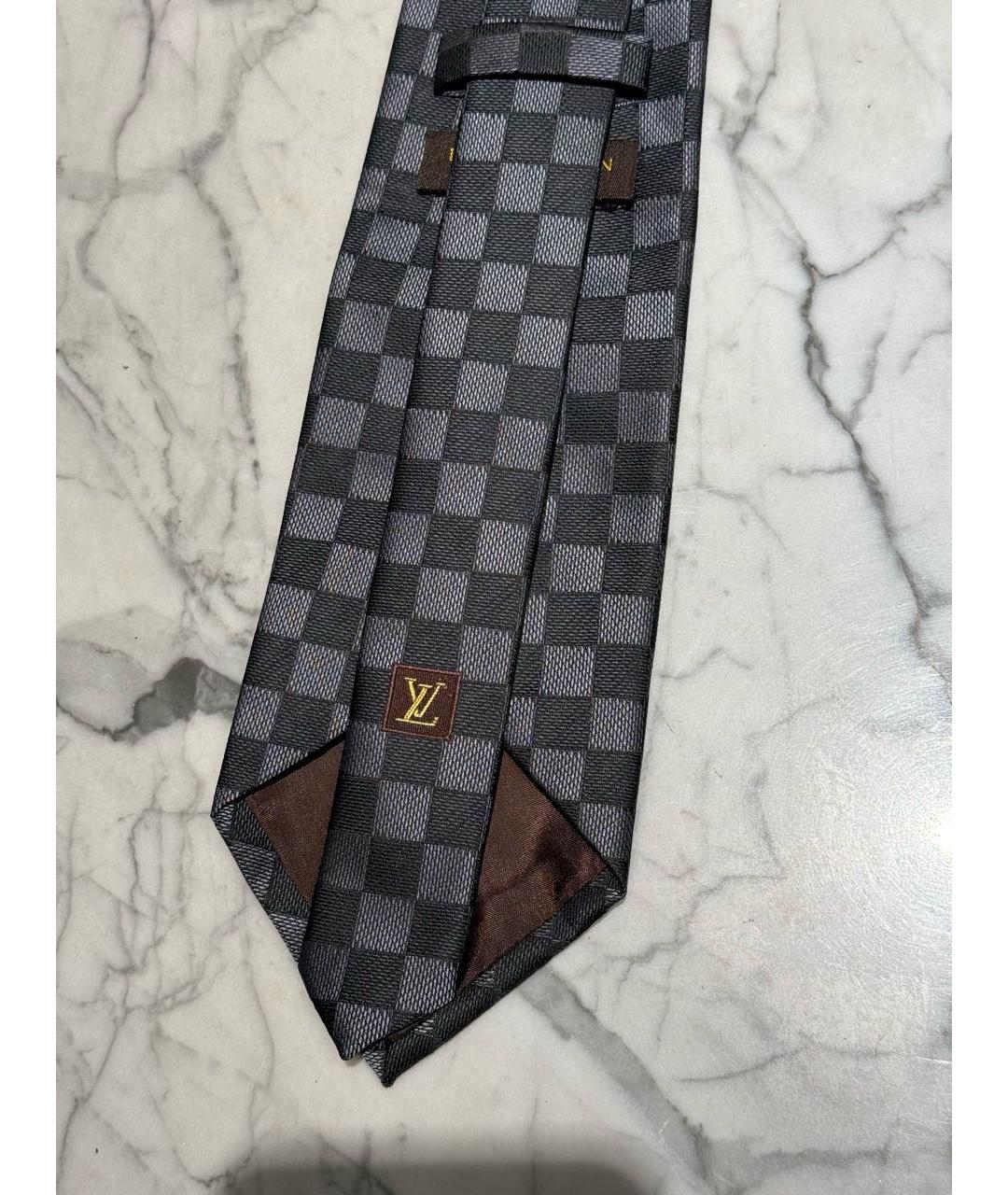 LOUIS VUITTON Черный тканевый галстук, фото 2