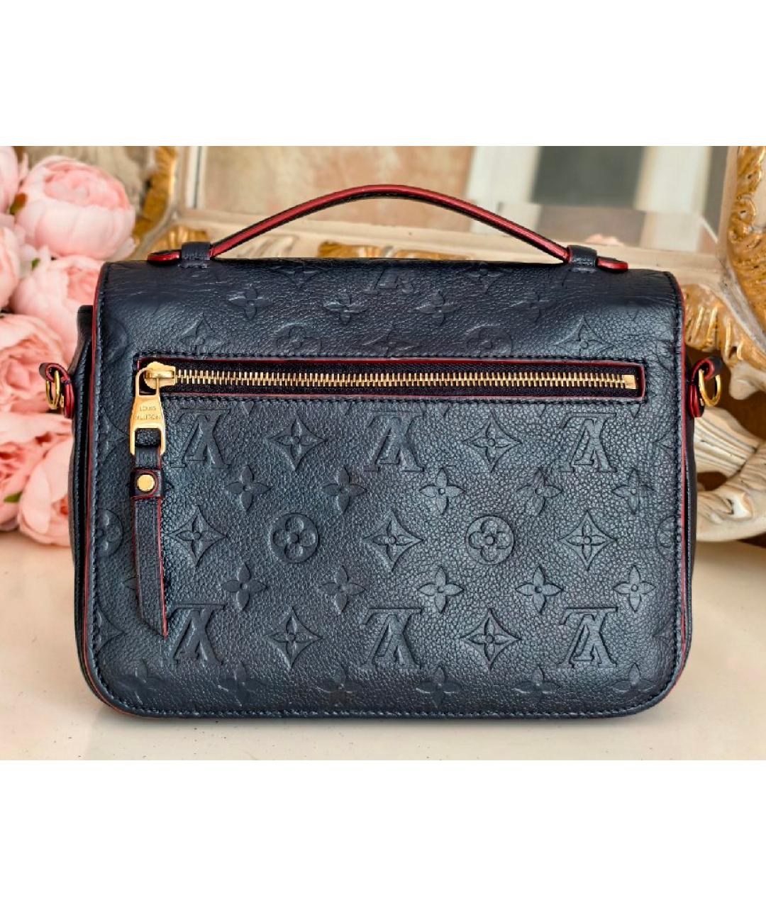 LOUIS VUITTON Темно-синяя кожаная сумка через плечо, фото 3