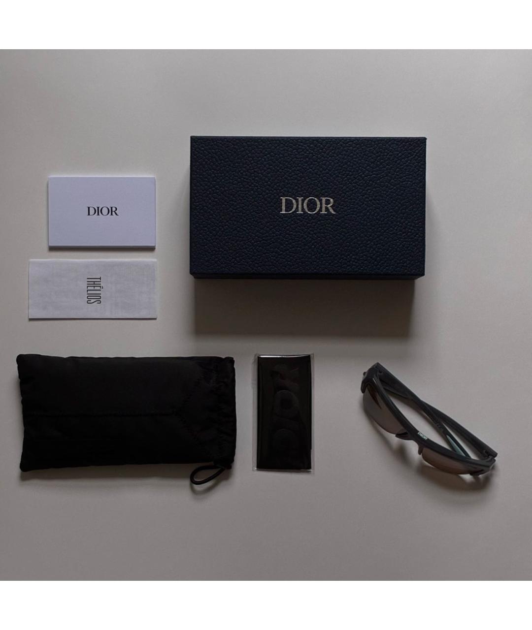 CHRISTIAN DIOR Серые пластиковые солнцезащитные очки, фото 5