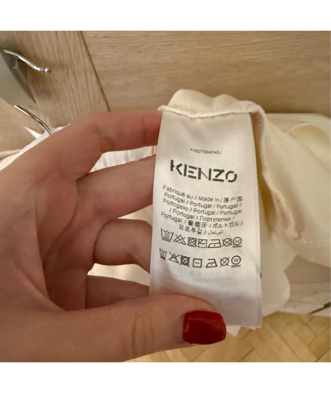 KENZO Бежевая хлопковая футболка, фото 4