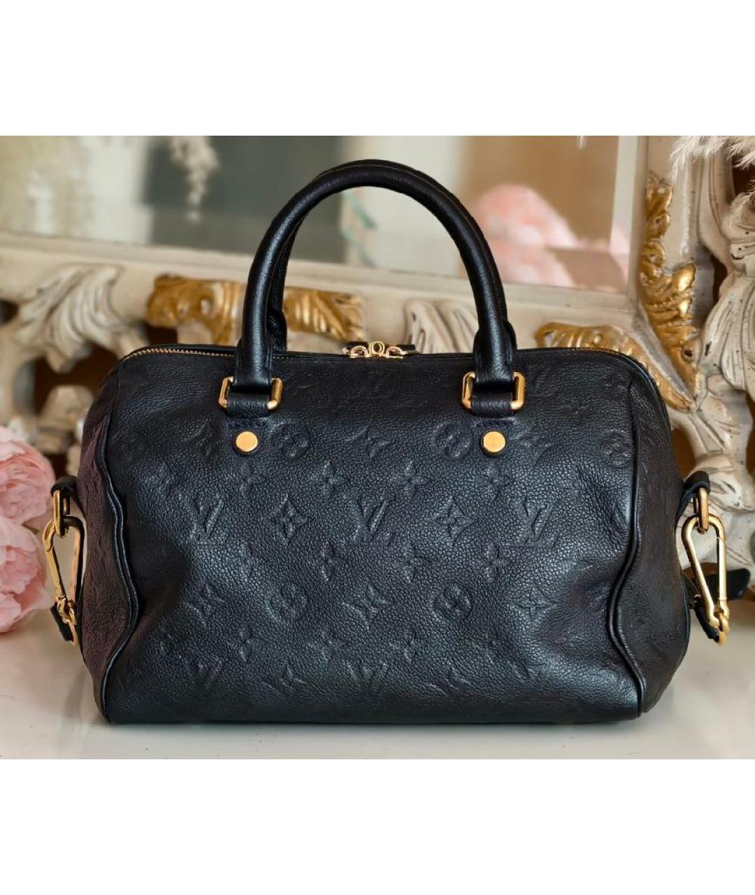 LOUIS VUITTON Черная кожаная сумка с короткими ручками, фото 3