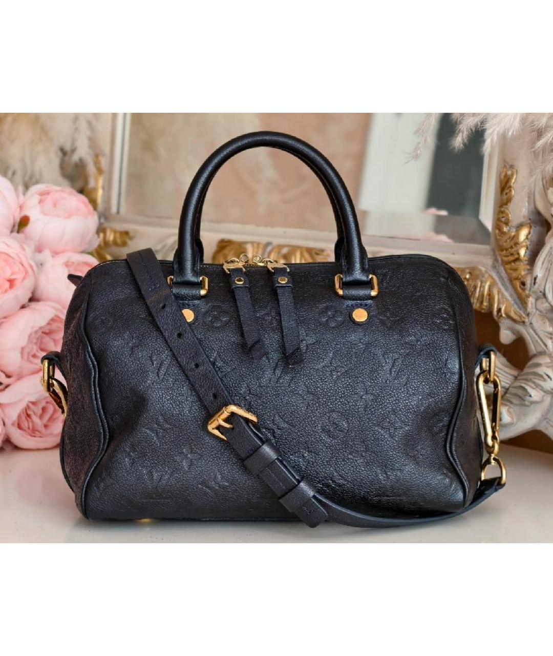 LOUIS VUITTON Черная кожаная сумка с короткими ручками, фото 2