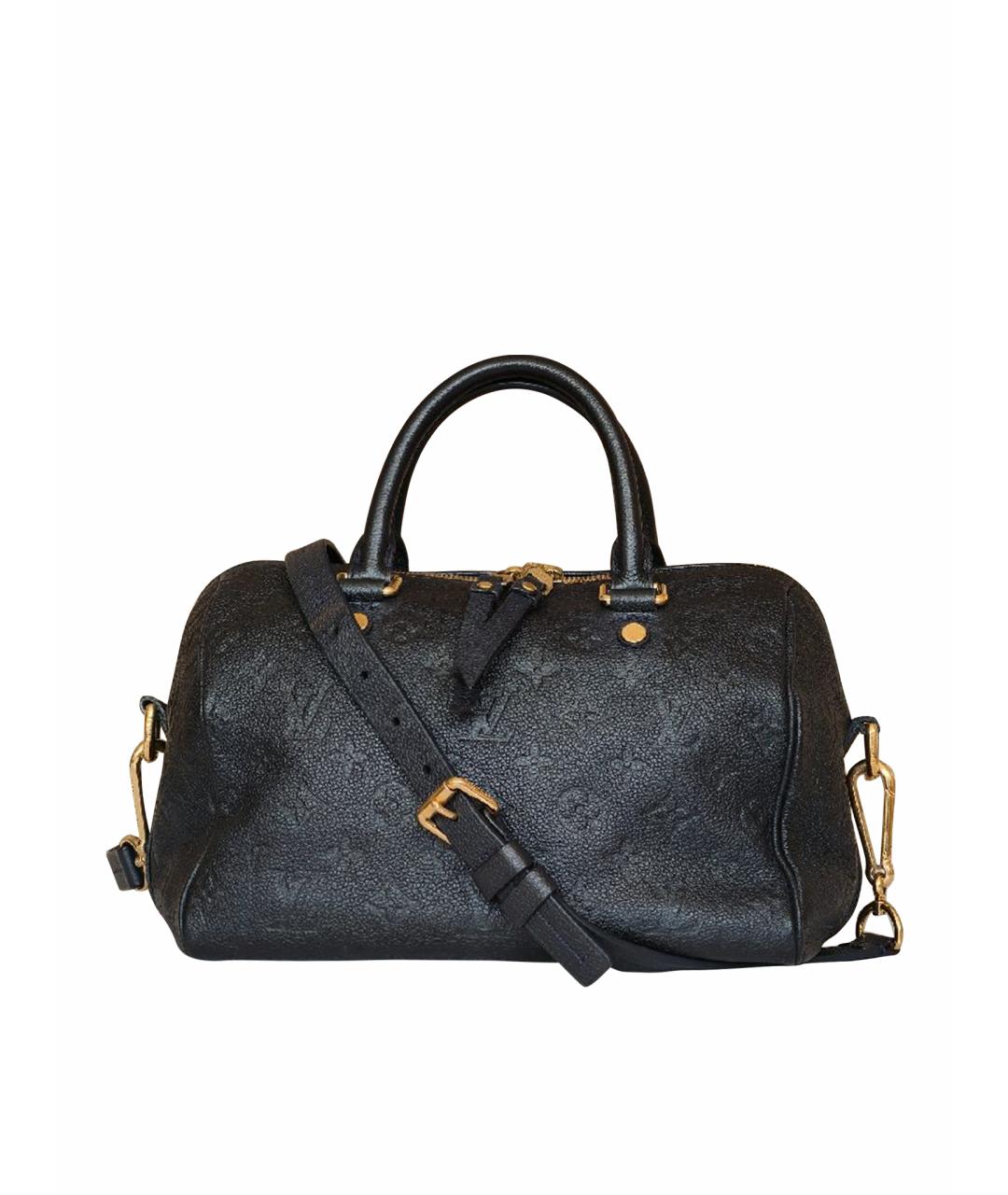 LOUIS VUITTON Черная кожаная сумка с короткими ручками, фото 1