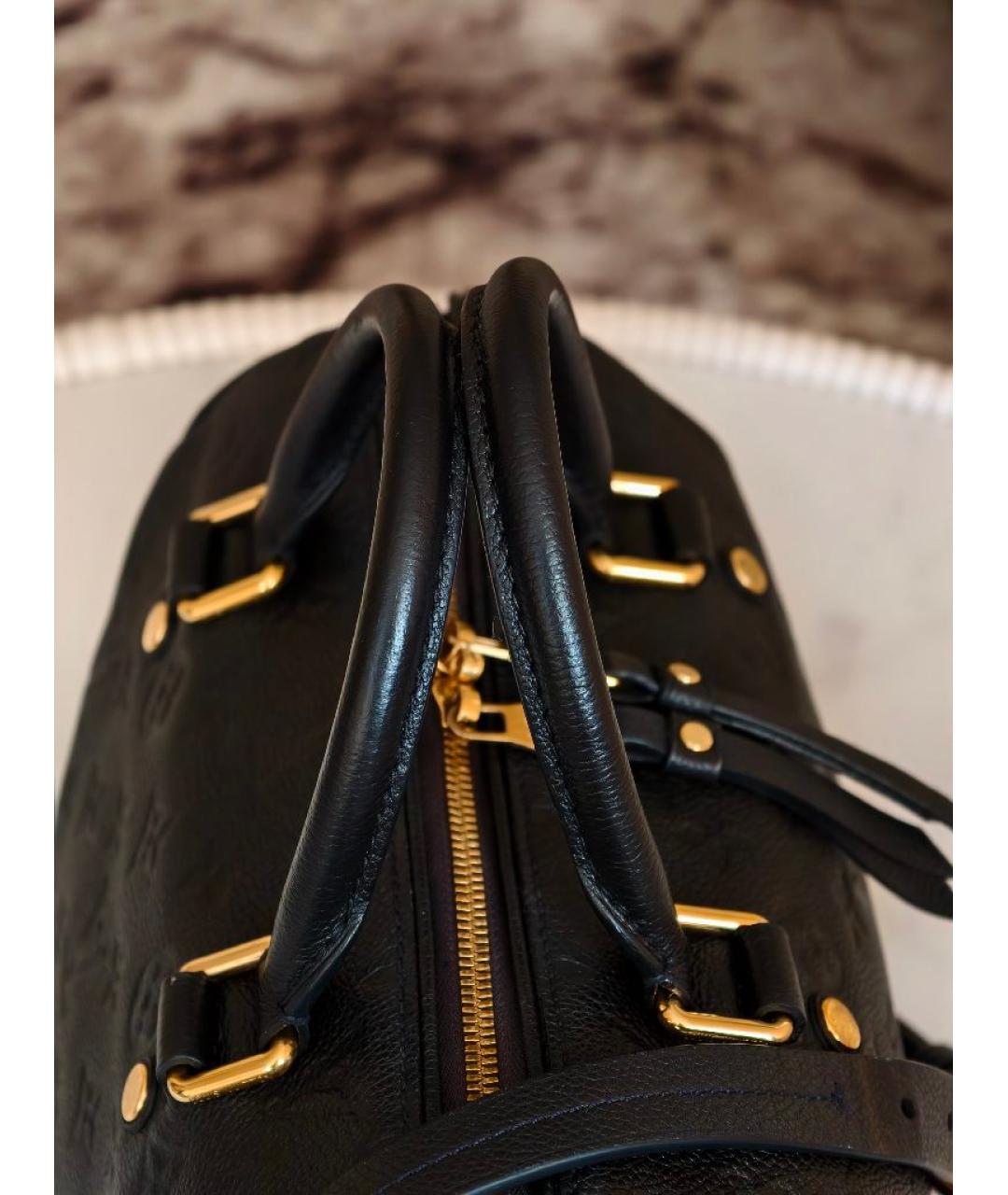 LOUIS VUITTON Черная кожаная сумка с короткими ручками, фото 8