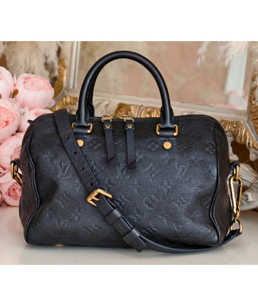 LOUIS VUITTON Черная кожаная сумка с короткими ручками, фото 9