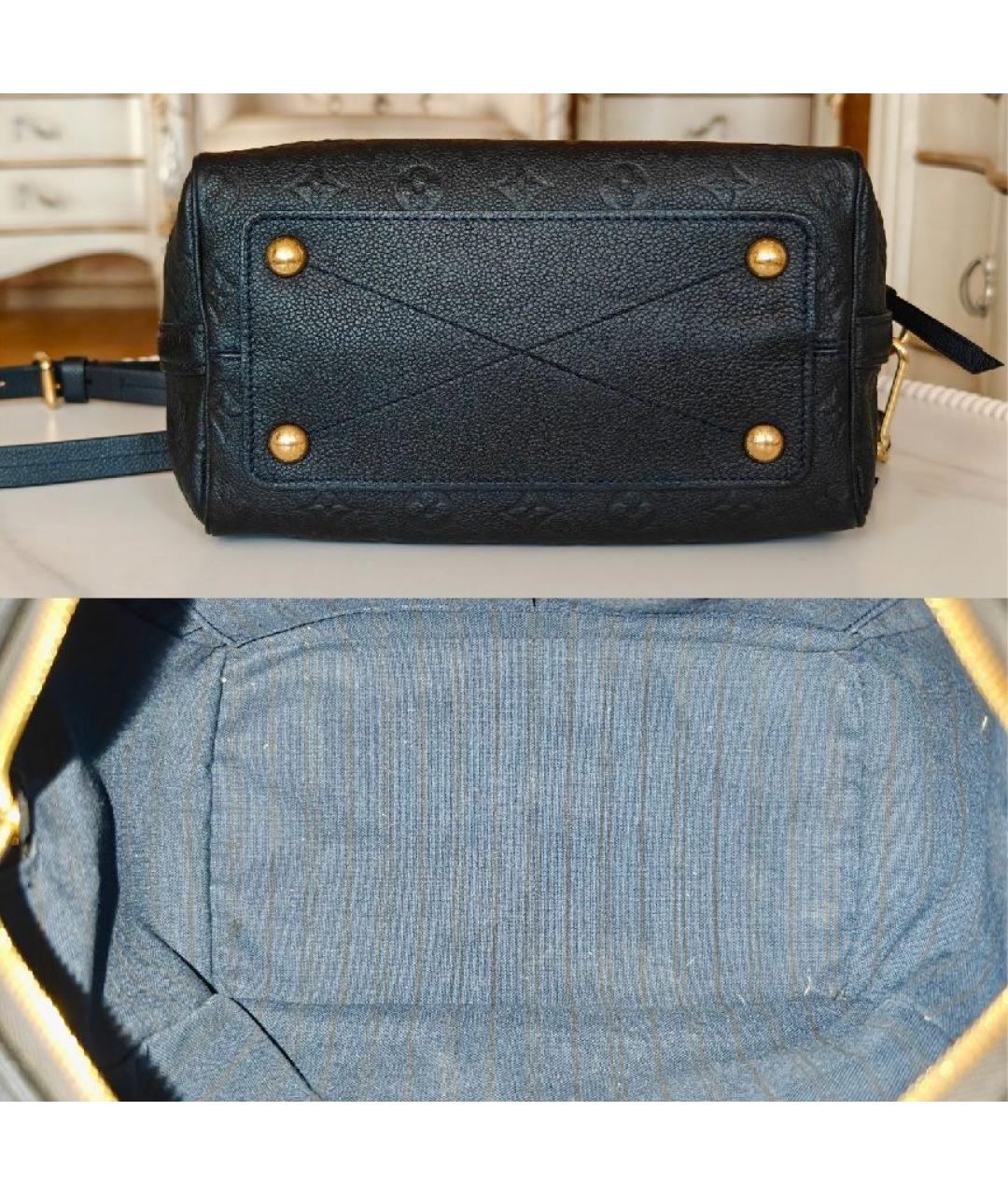 LOUIS VUITTON Черная кожаная сумка с короткими ручками, фото 7