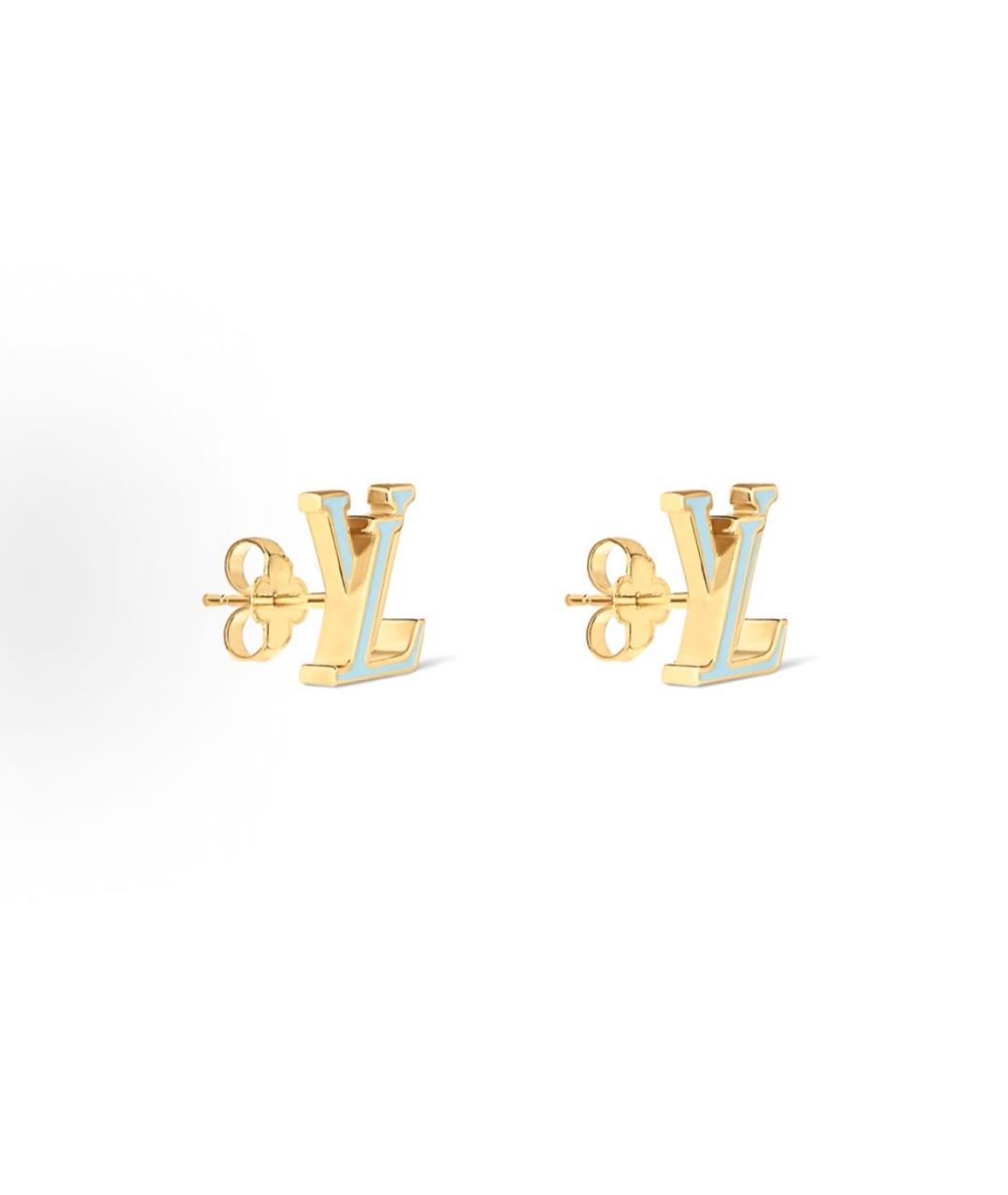LOUIS VUITTON Голубые металлические серьги, фото 2