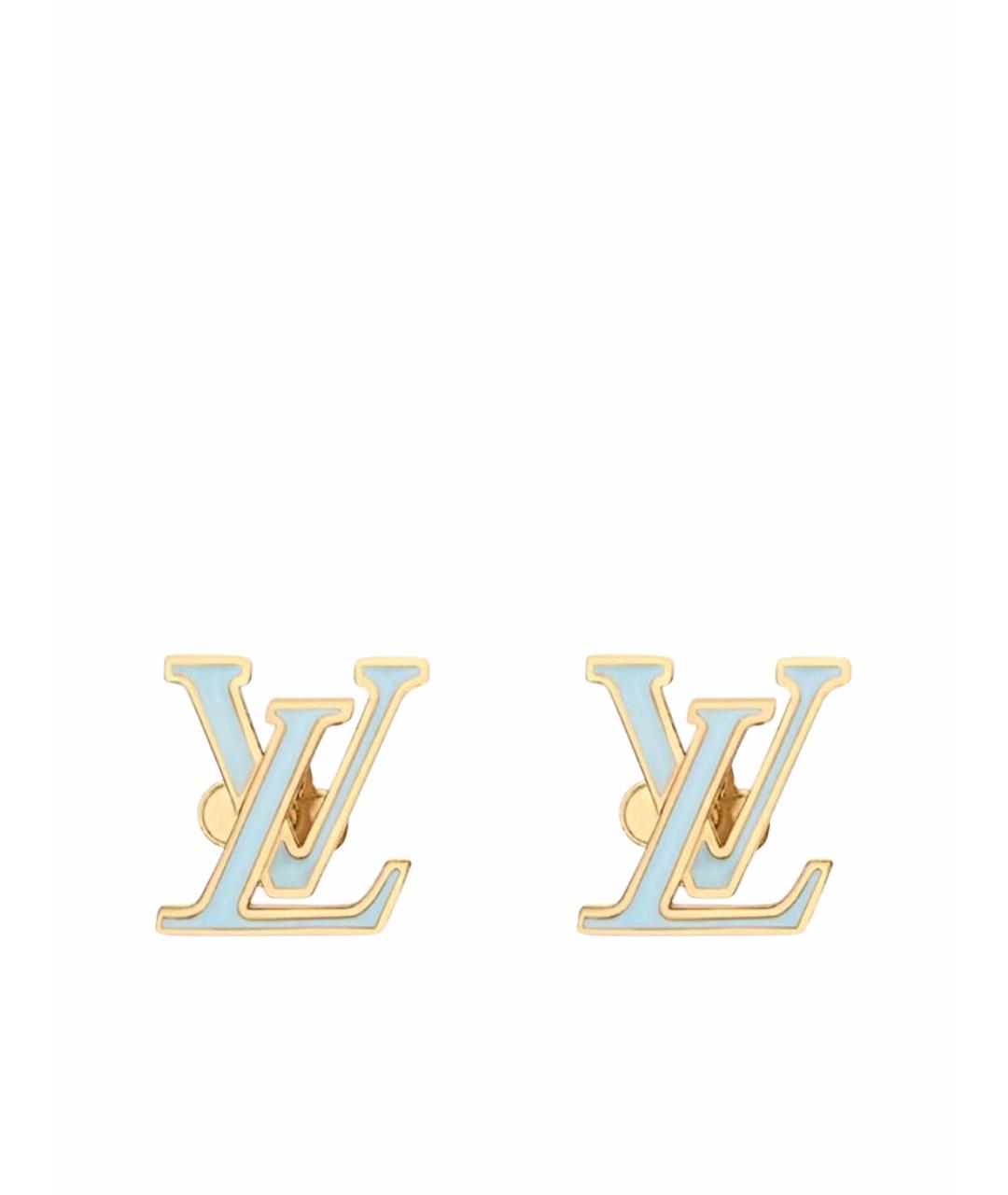 LOUIS VUITTON Голубые металлические серьги, фото 1