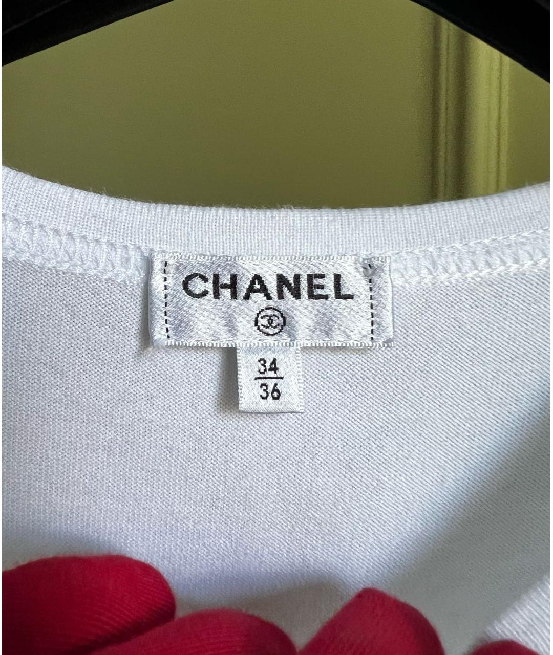 CHANEL Белая хлопковая футболка, фото 6