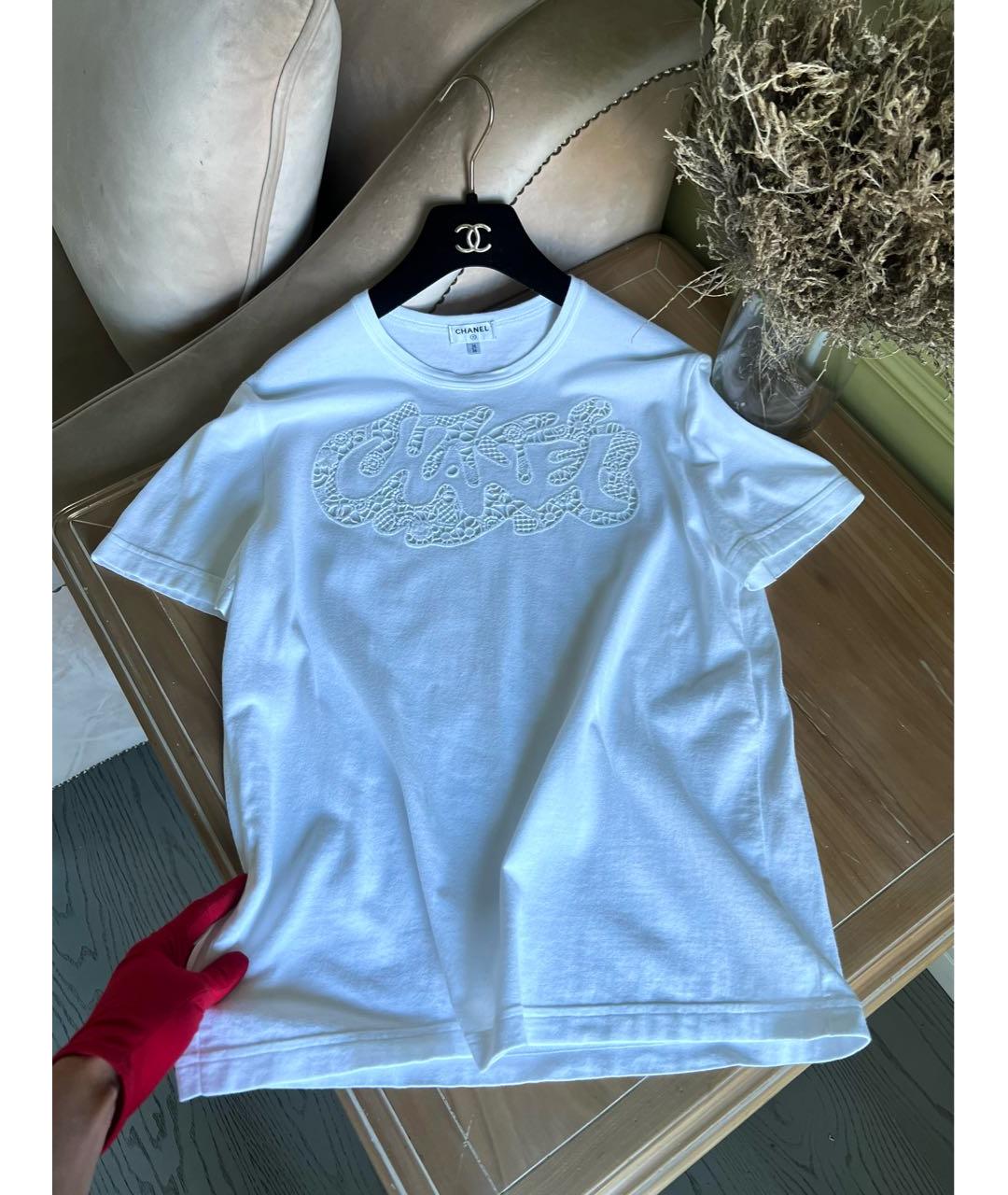 CHANEL Белая хлопковая футболка, фото 3