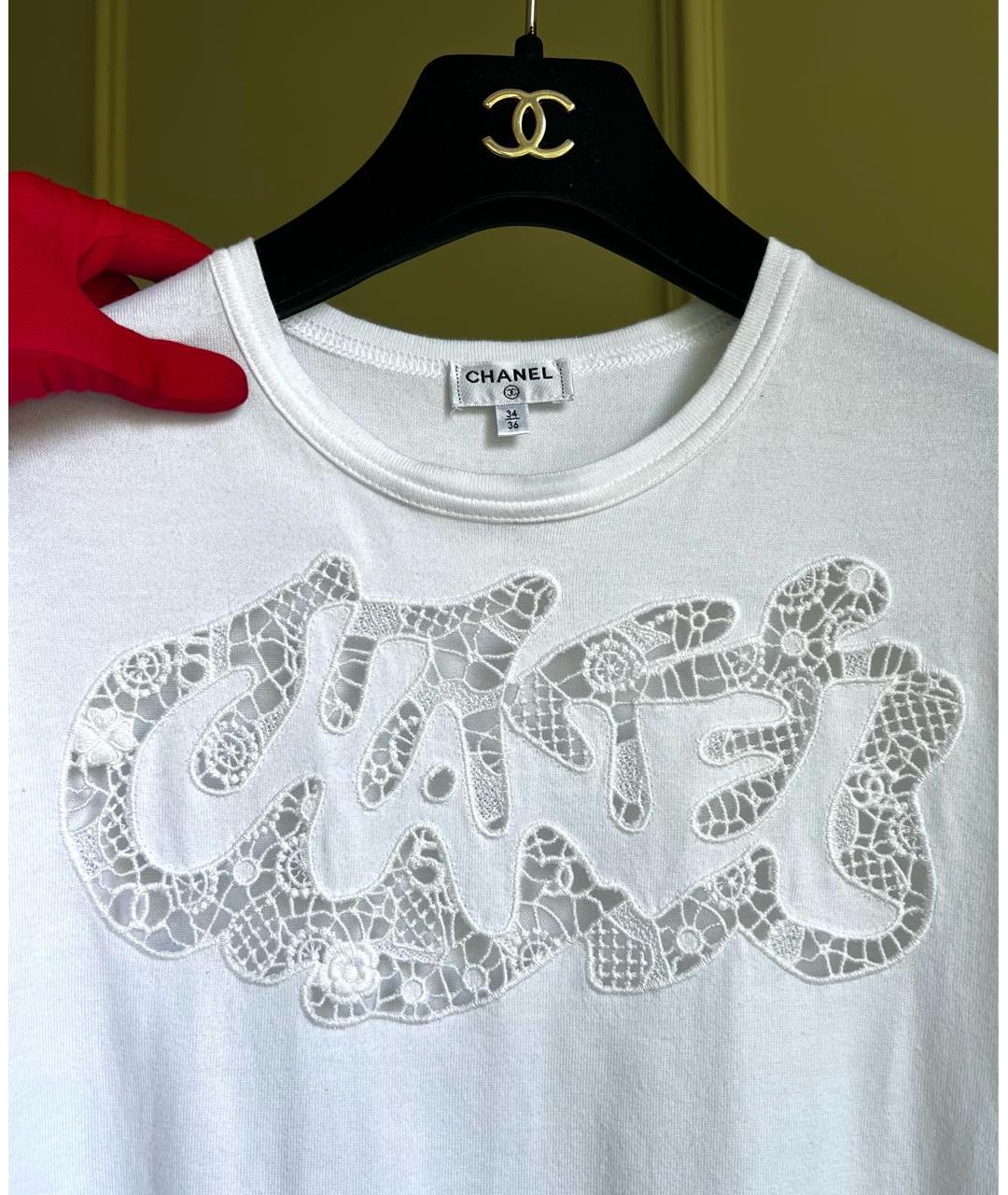 CHANEL Белая хлопковая футболка, фото 2