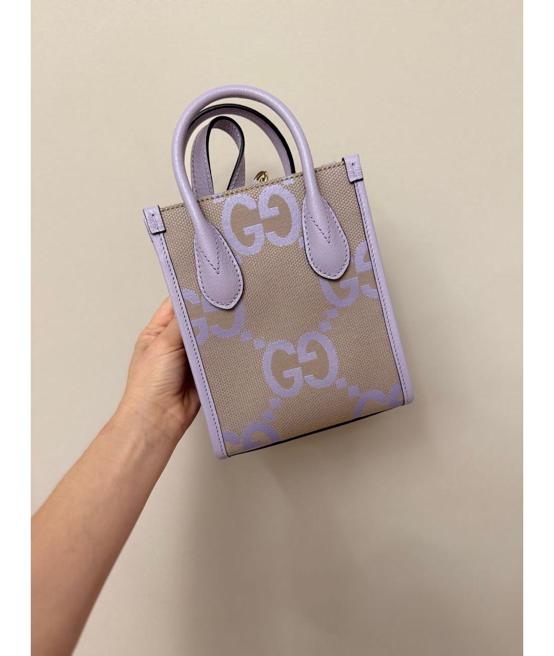 GUCCI Фиолетовая тканевая сумка через плечо, фото 4