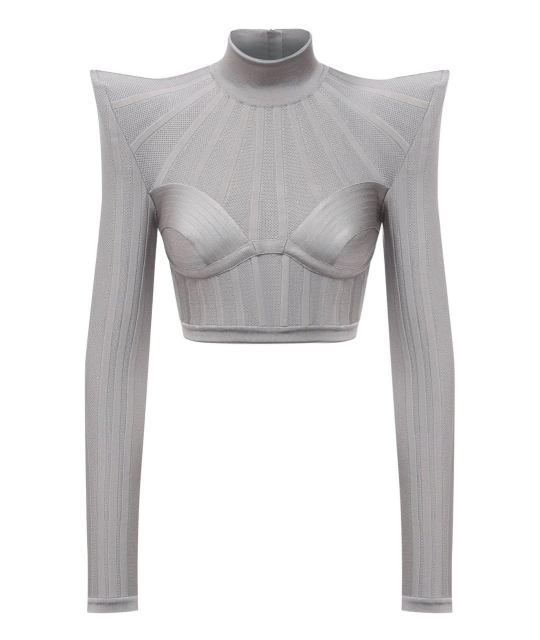 BALMAIN Антрацитовый вискозный джемпер / свитер, фото 3