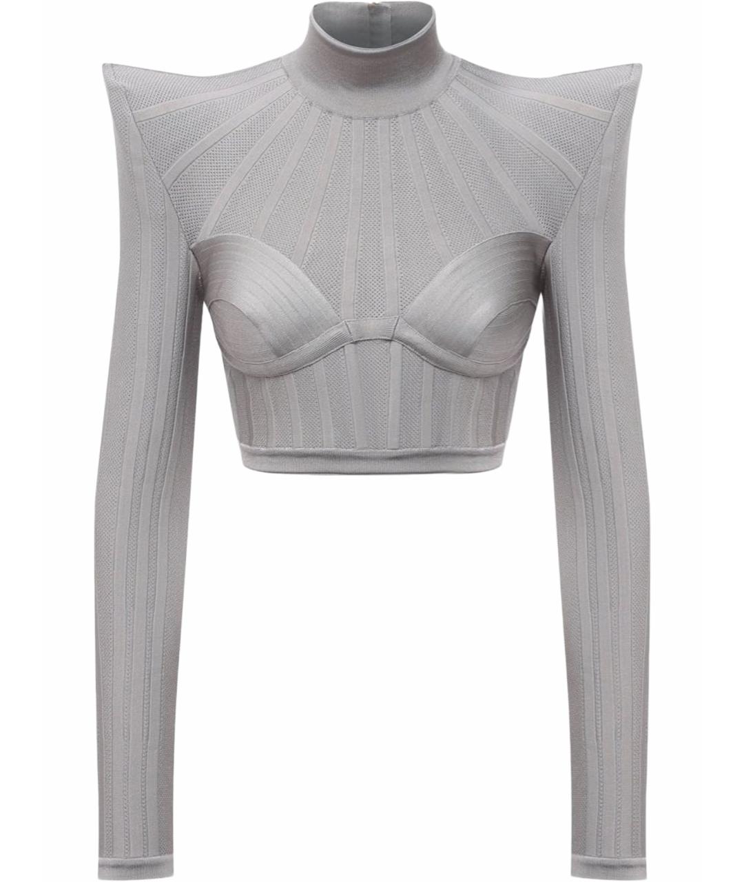 BALMAIN Антрацитовый вискозный джемпер / свитер, фото 1