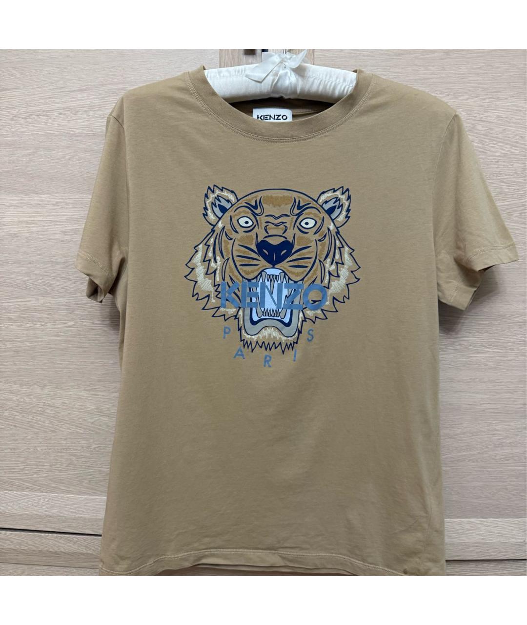 KENZO Бежевая хлопковая футболка, фото 7