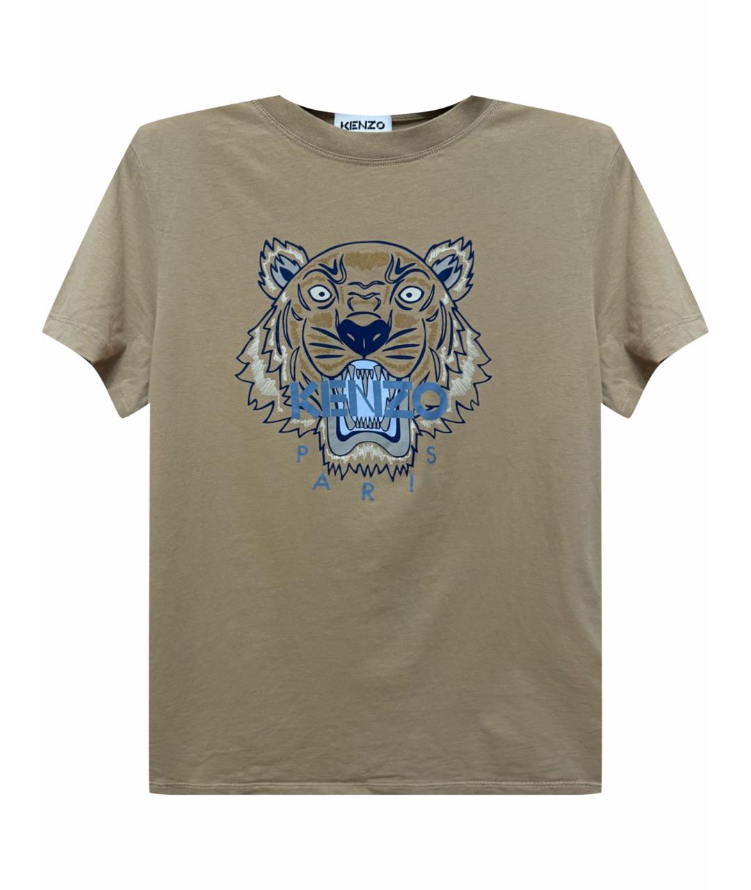 KENZO Бежевая хлопковая футболка, фото 1