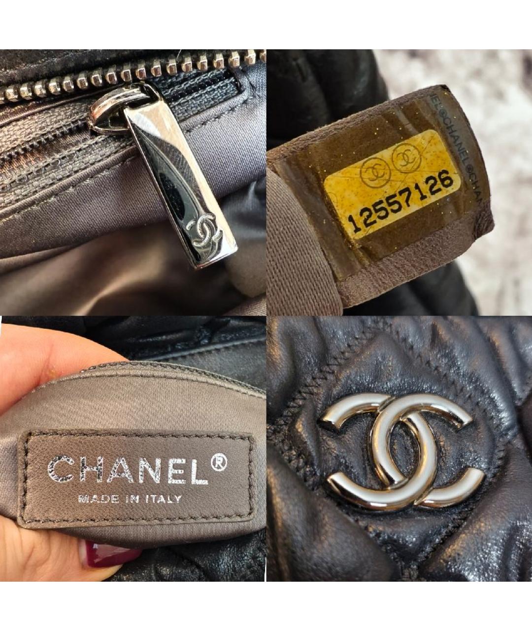 CHANEL Черная кожаная сумка через плечо, фото 6