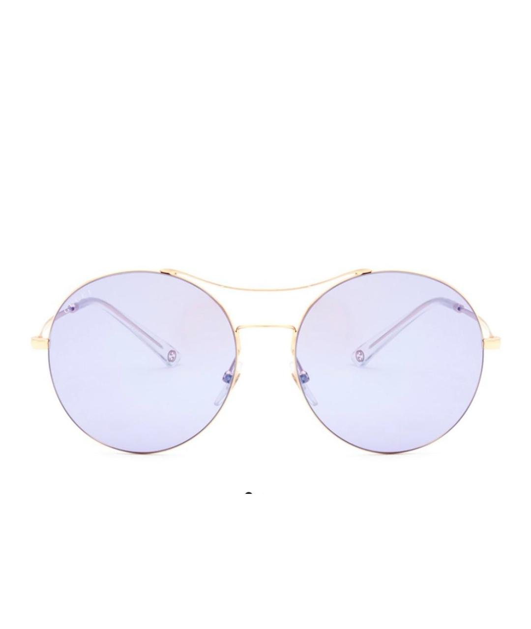 GUCCI Фиолетовые металлические солнцезащитные очки, фото 1