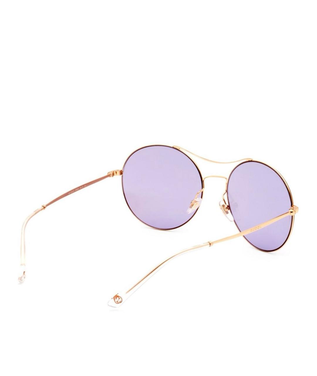 GUCCI Фиолетовые металлические солнцезащитные очки, фото 3
