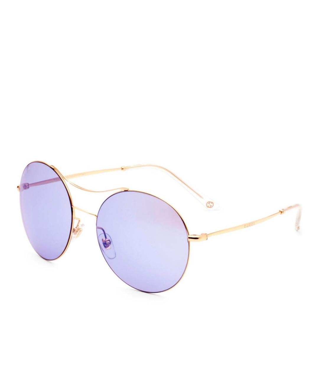 GUCCI Фиолетовые металлические солнцезащитные очки, фото 2