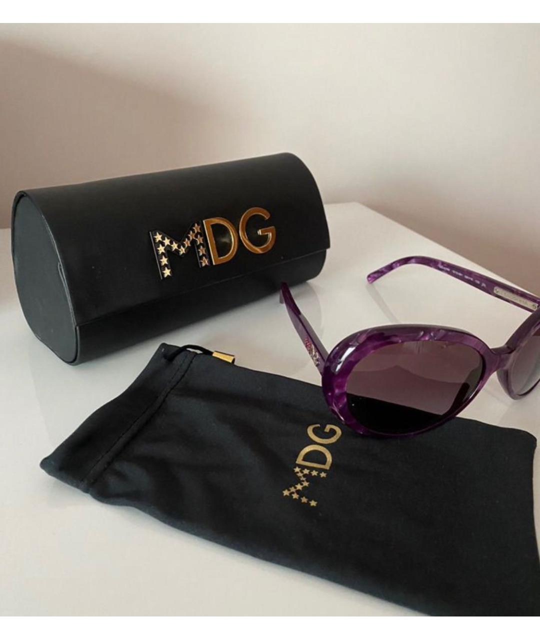 DOLCE&GABBANA Фиолетовые пластиковые солнцезащитные очки, фото 3