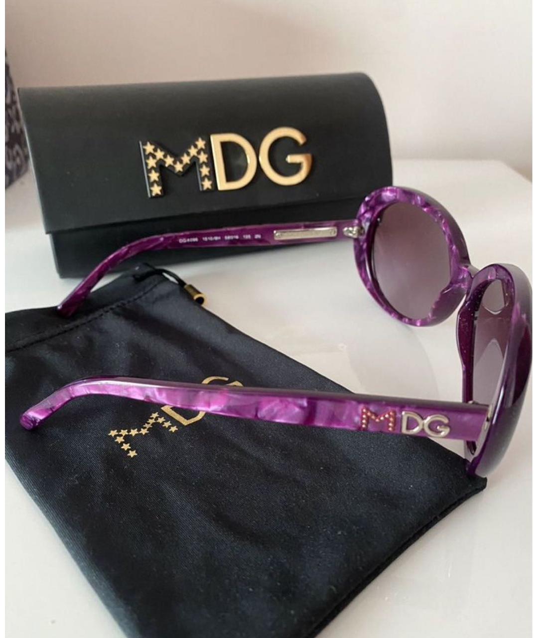 DOLCE&GABBANA Фиолетовые пластиковые солнцезащитные очки, фото 2