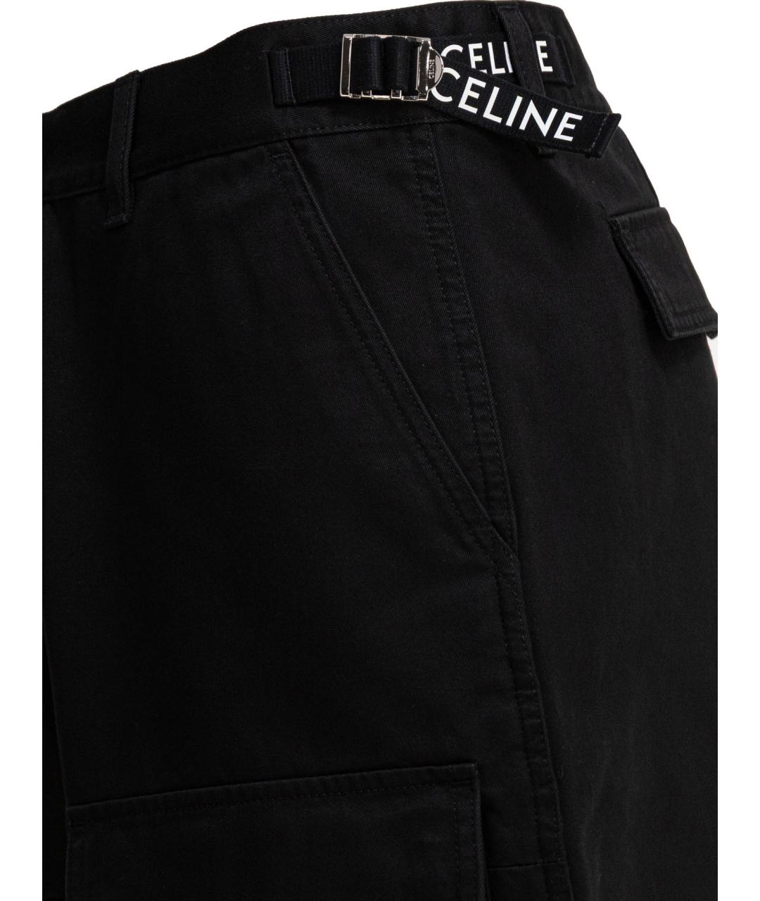 CELINE Черные хлопковые шорты, фото 4