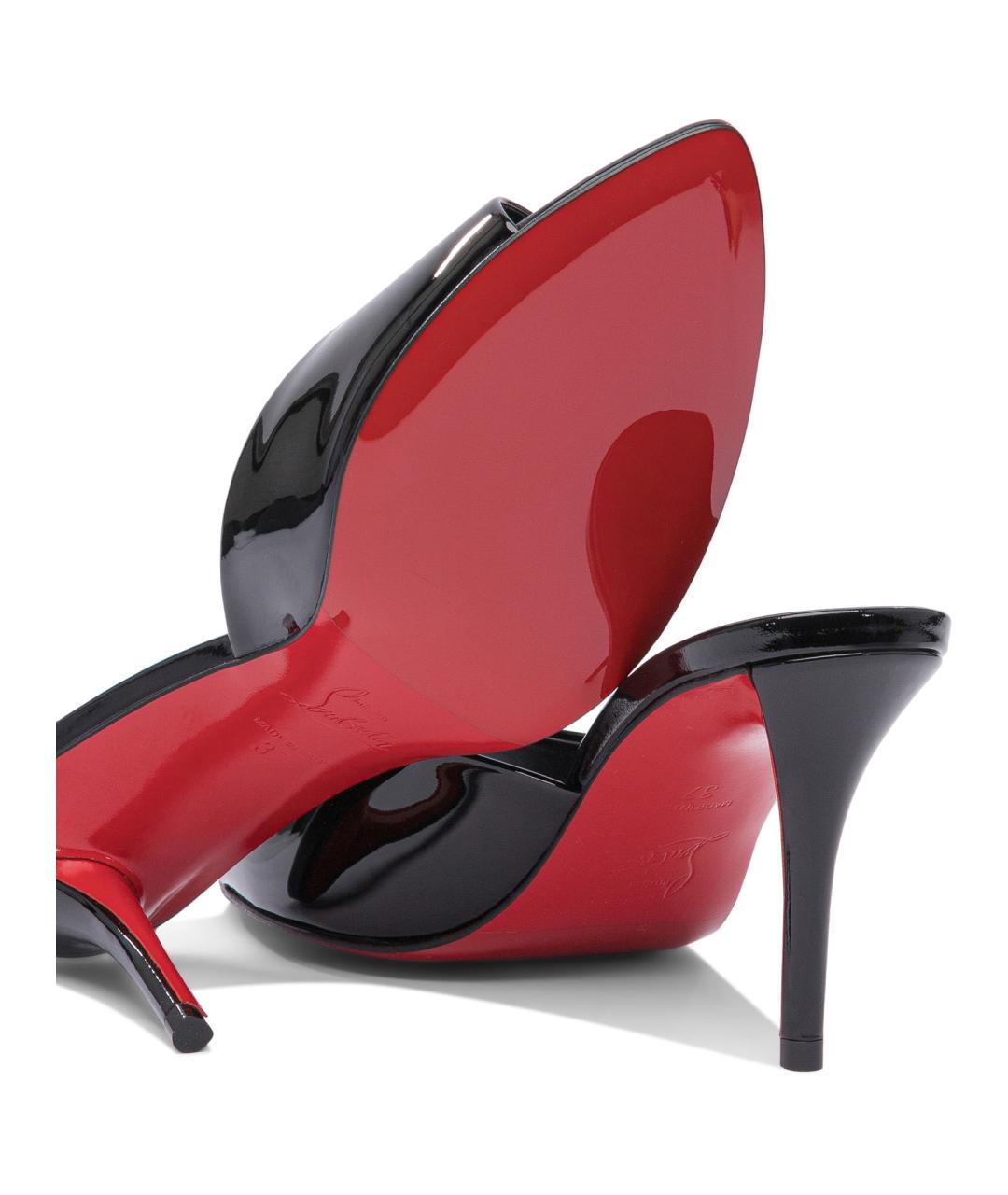 CHRISTIAN LOUBOUTIN Черные кожаные мюли, фото 5