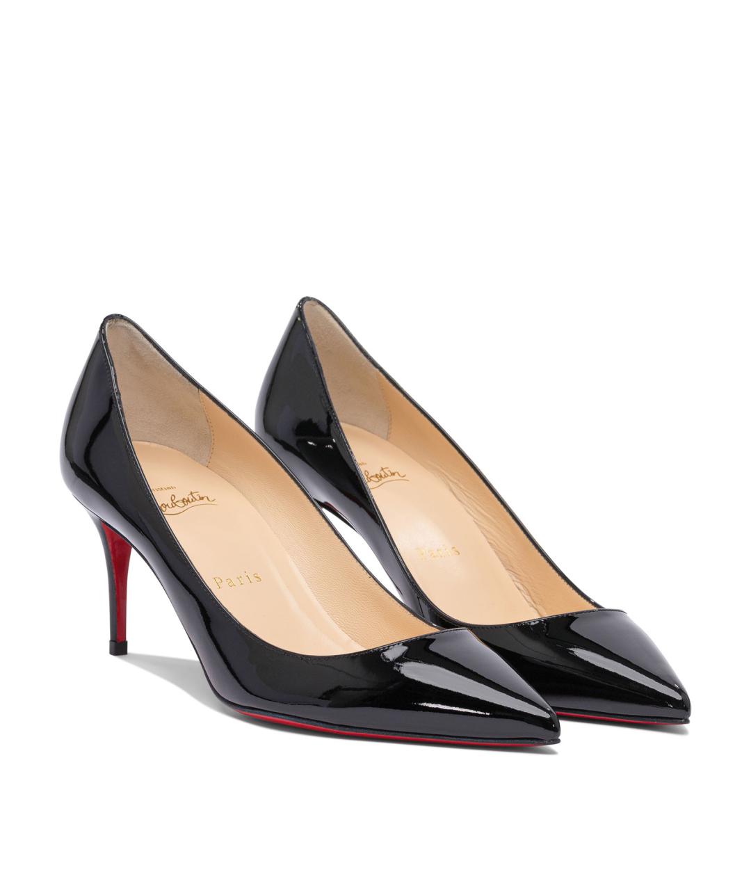 CHRISTIAN LOUBOUTIN Черные кожаные туфли, фото 2