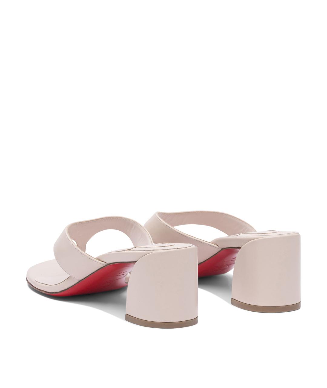 CHRISTIAN LOUBOUTIN Белые кожаные мюли, фото 4