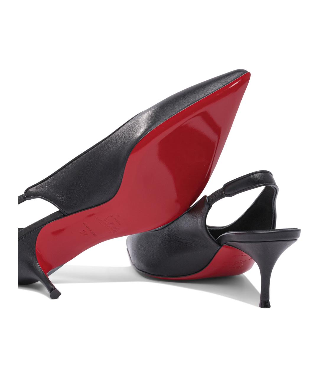 CHRISTIAN LOUBOUTIN Черные кожаные туфли, фото 5