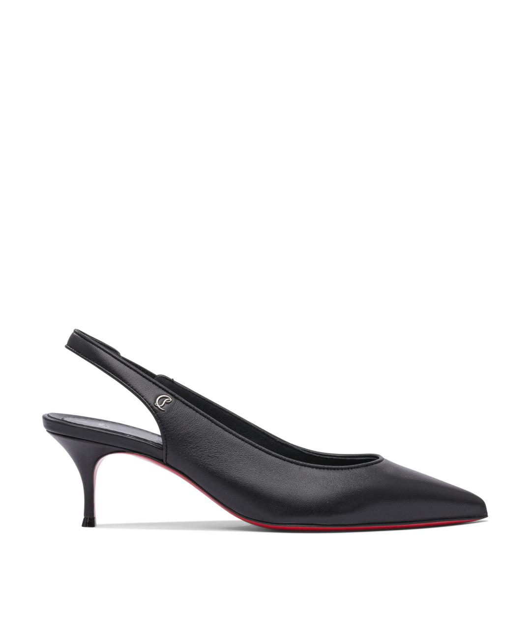 CHRISTIAN LOUBOUTIN Черные кожаные туфли, фото 1