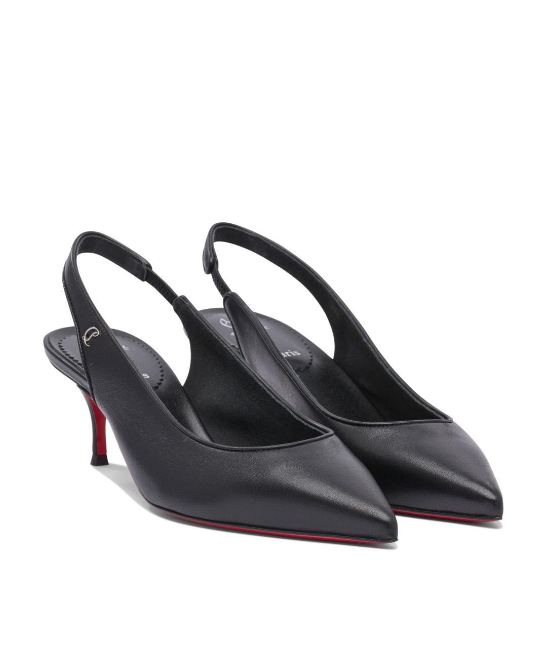 CHRISTIAN LOUBOUTIN Черные кожаные туфли, фото 2