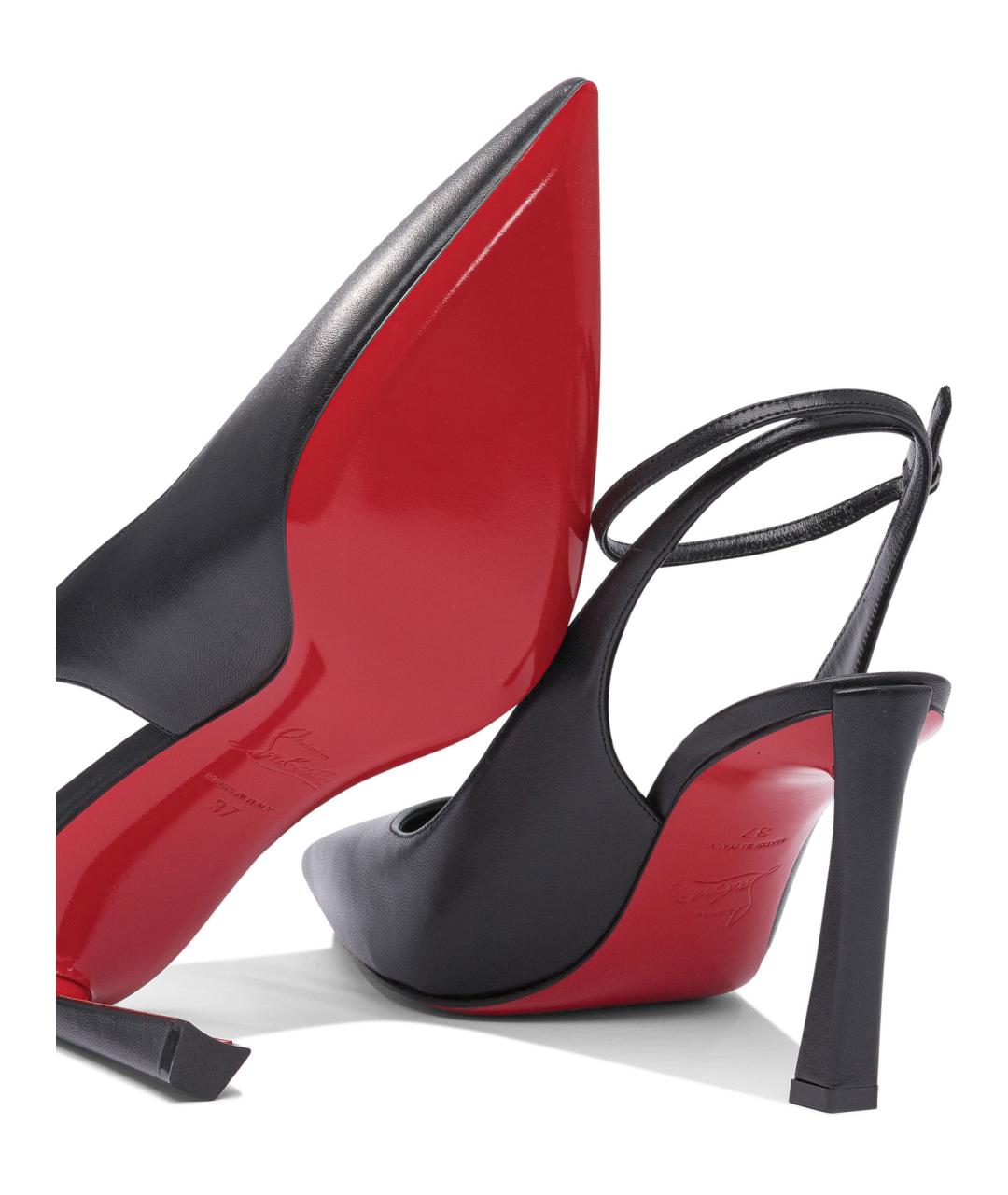 CHRISTIAN LOUBOUTIN Черные кожаные туфли, фото 5