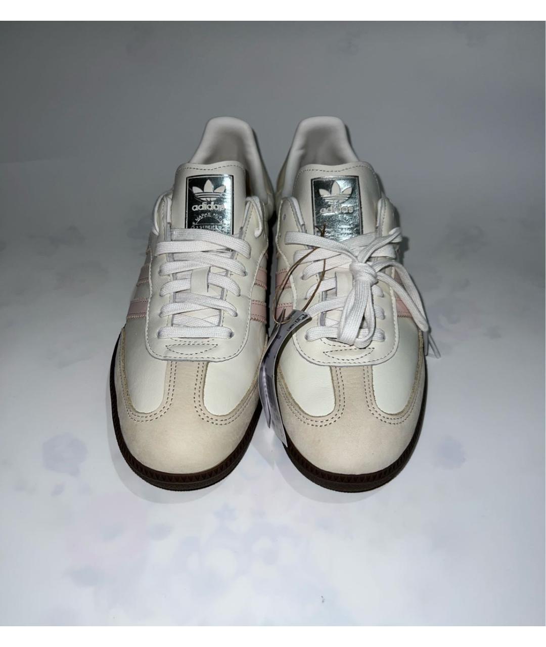 ADIDAS Бежевые кожаные кеды, фото 2