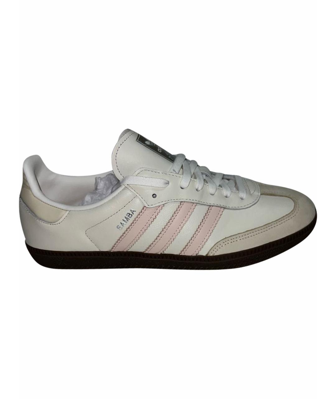 ADIDAS Бежевые кожаные кеды, фото 1
