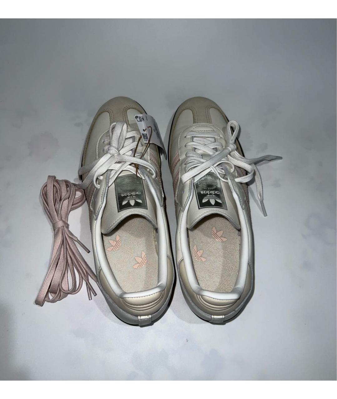 ADIDAS Бежевые кожаные кеды, фото 3