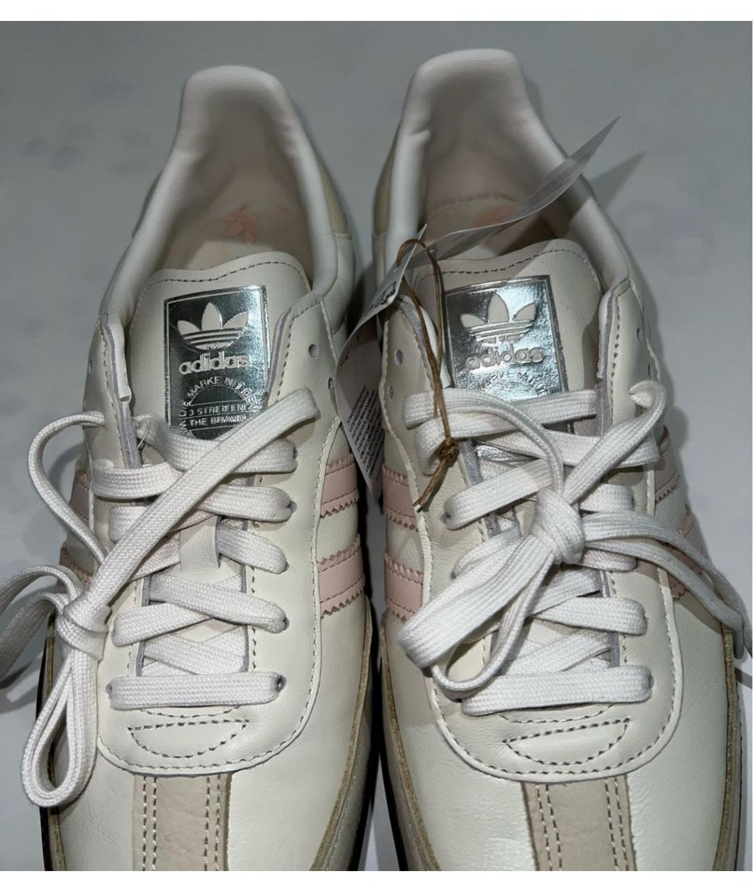 ADIDAS Бежевые кожаные кеды, фото 7