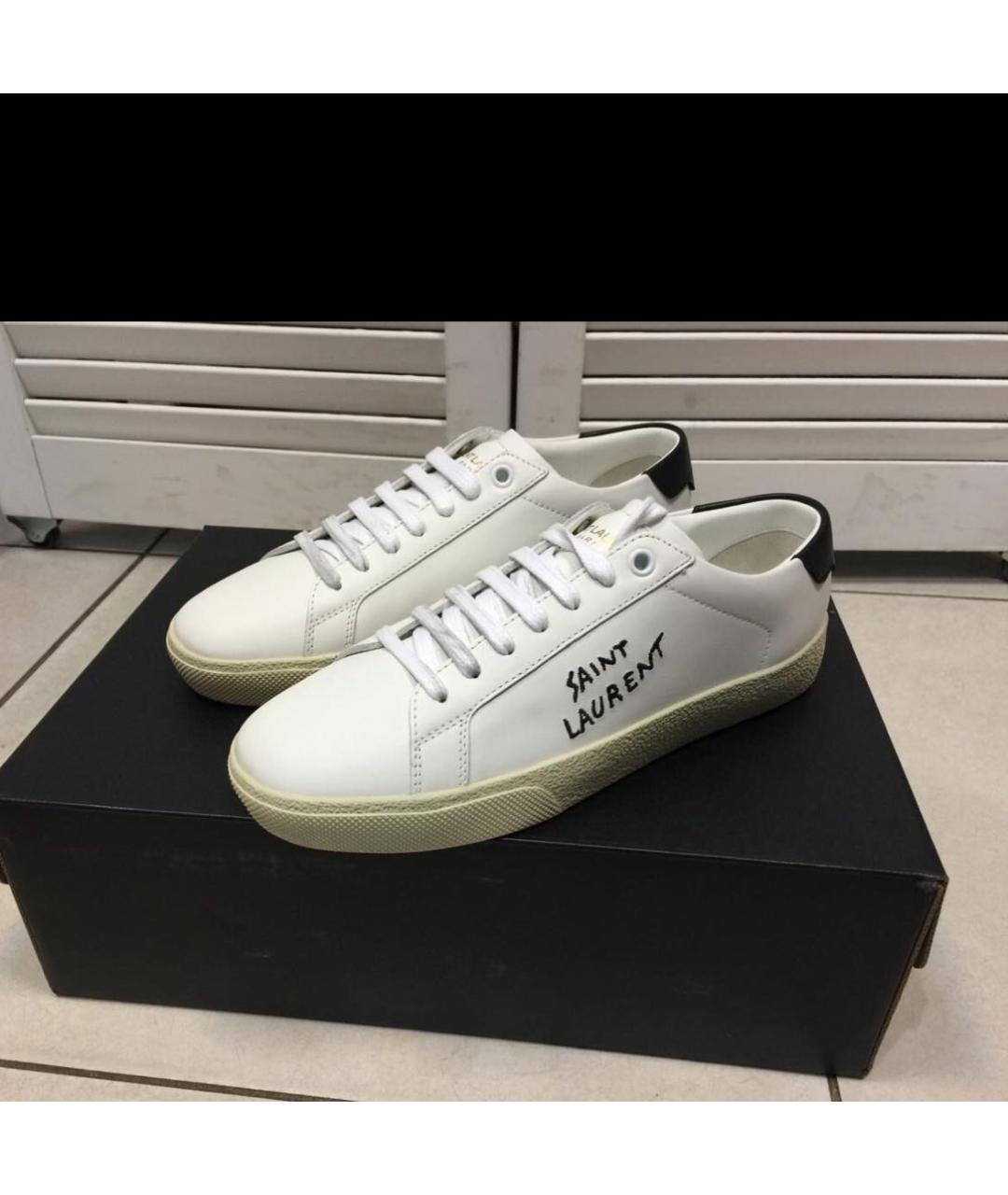 SAINT LAURENT Белые кожаные кеды, фото 6