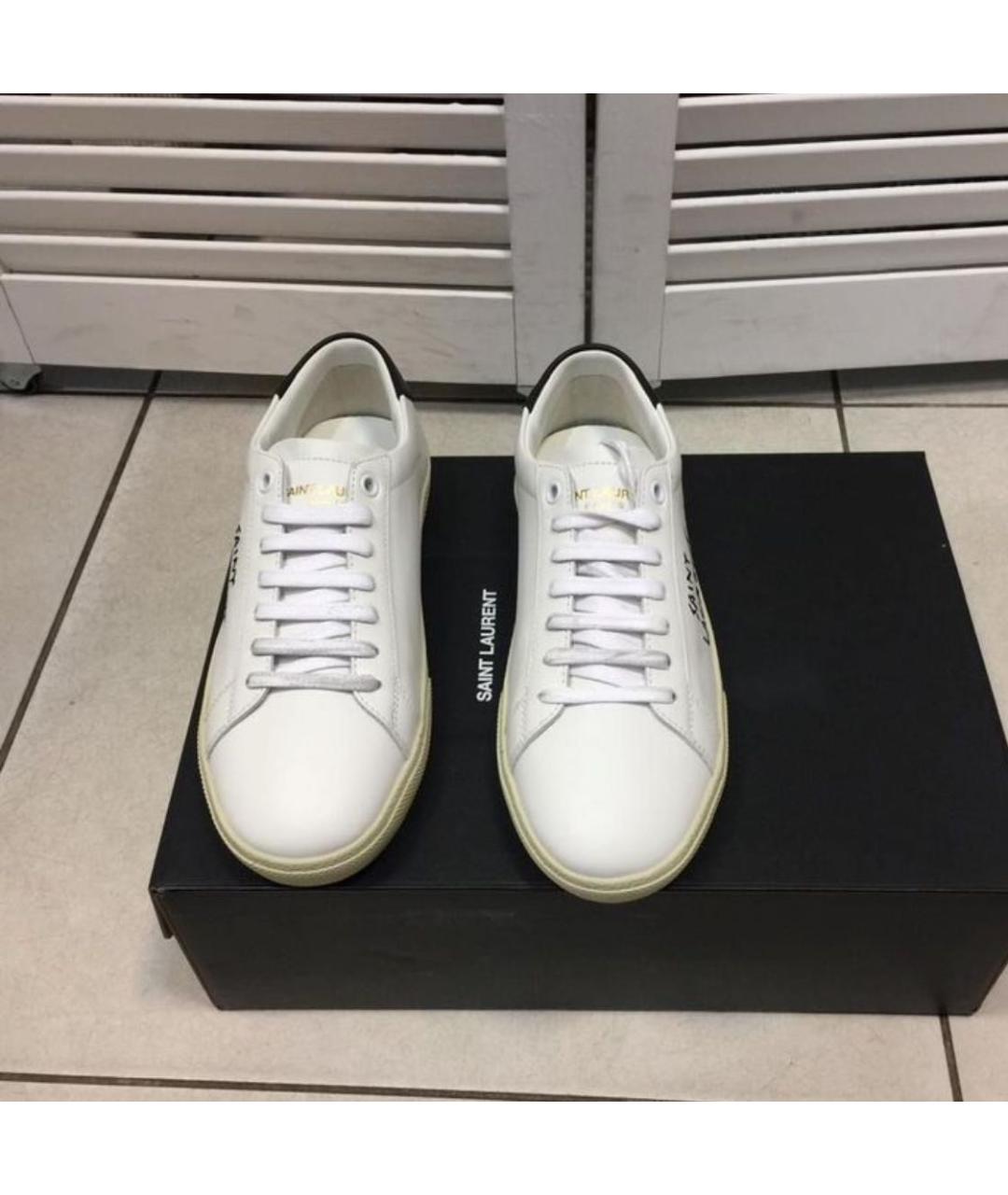 SAINT LAURENT Белые кожаные кеды, фото 8