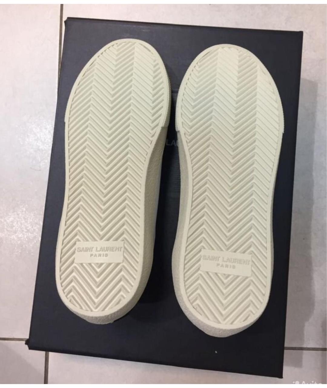 SAINT LAURENT Белые кожаные кеды, фото 4