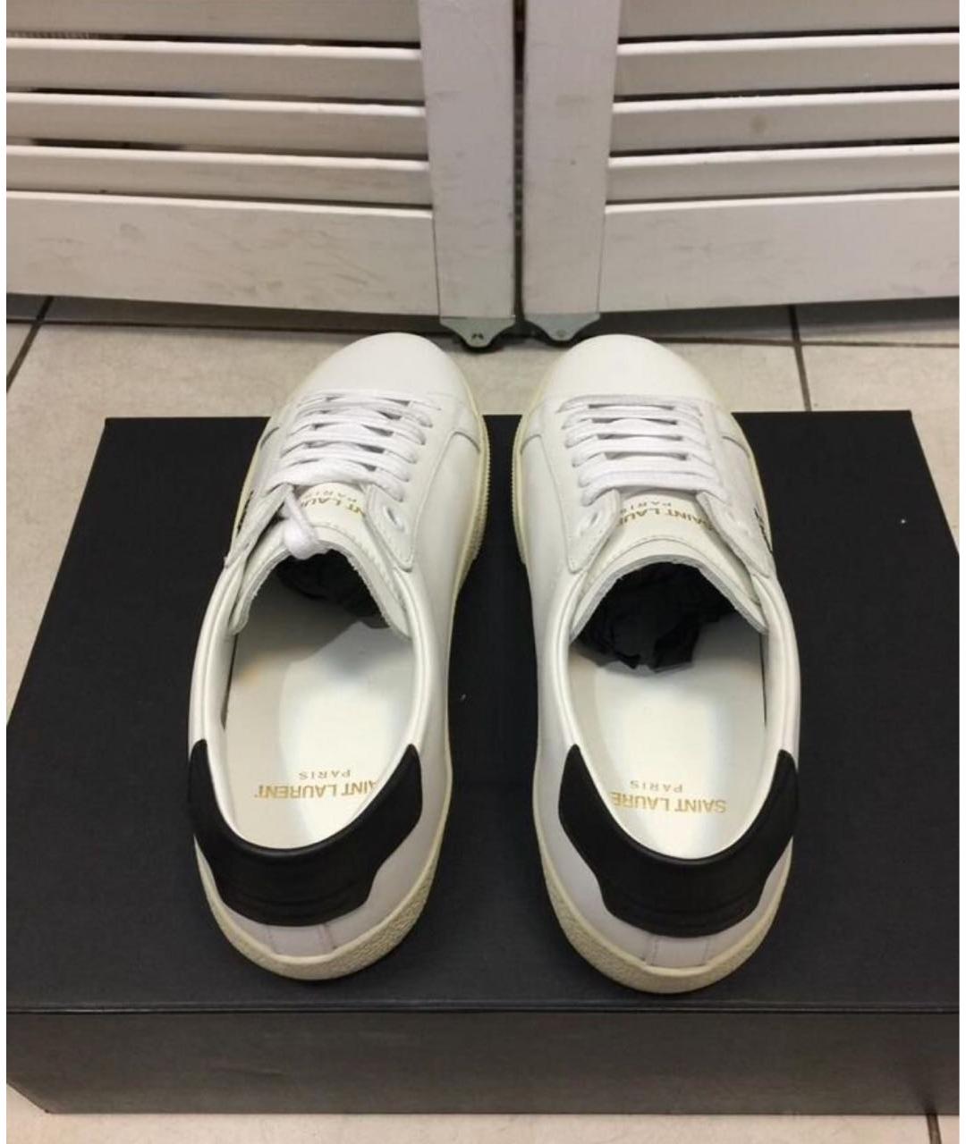SAINT LAURENT Белые кожаные кеды, фото 3