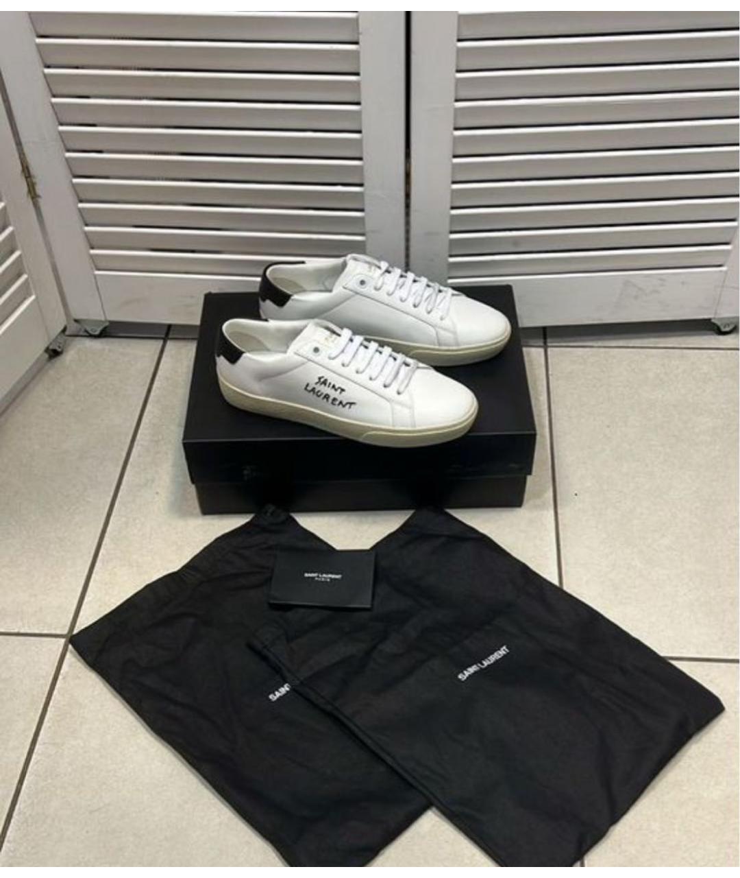 SAINT LAURENT Белые кожаные кеды, фото 7