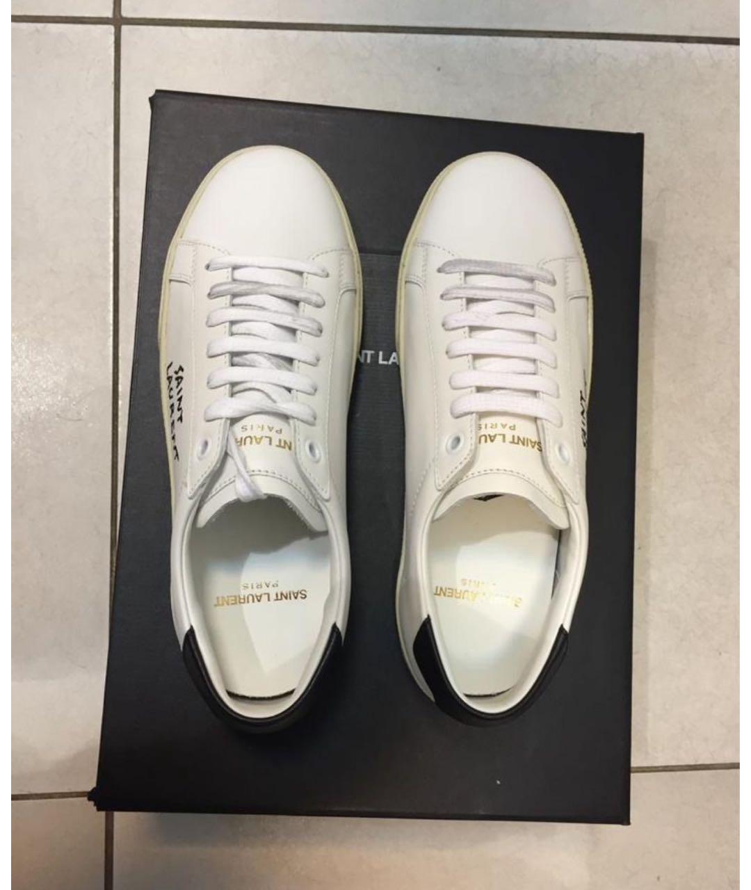 SAINT LAURENT Белые кожаные кеды, фото 5