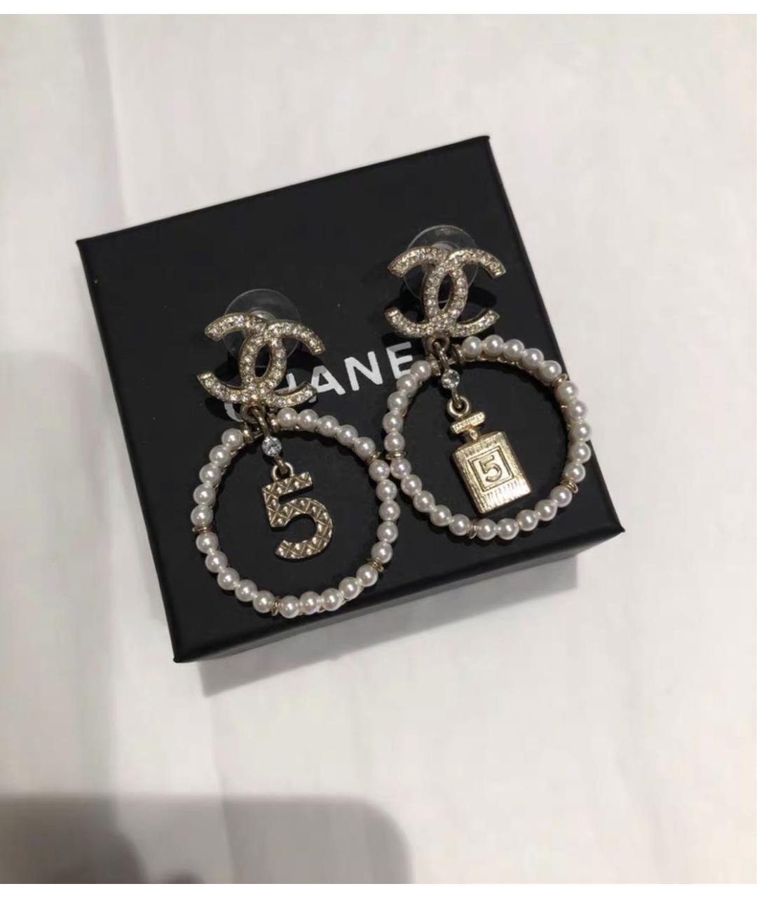 CHANEL Серебряные металлические серьги, фото 2
