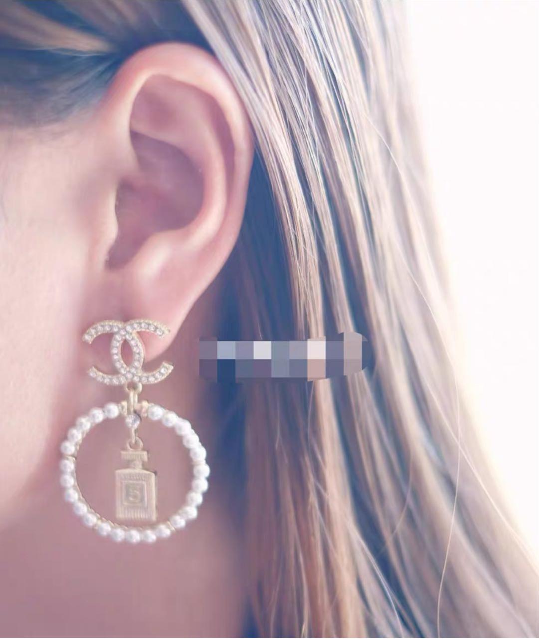 CHANEL Серебряные металлические серьги, фото 4