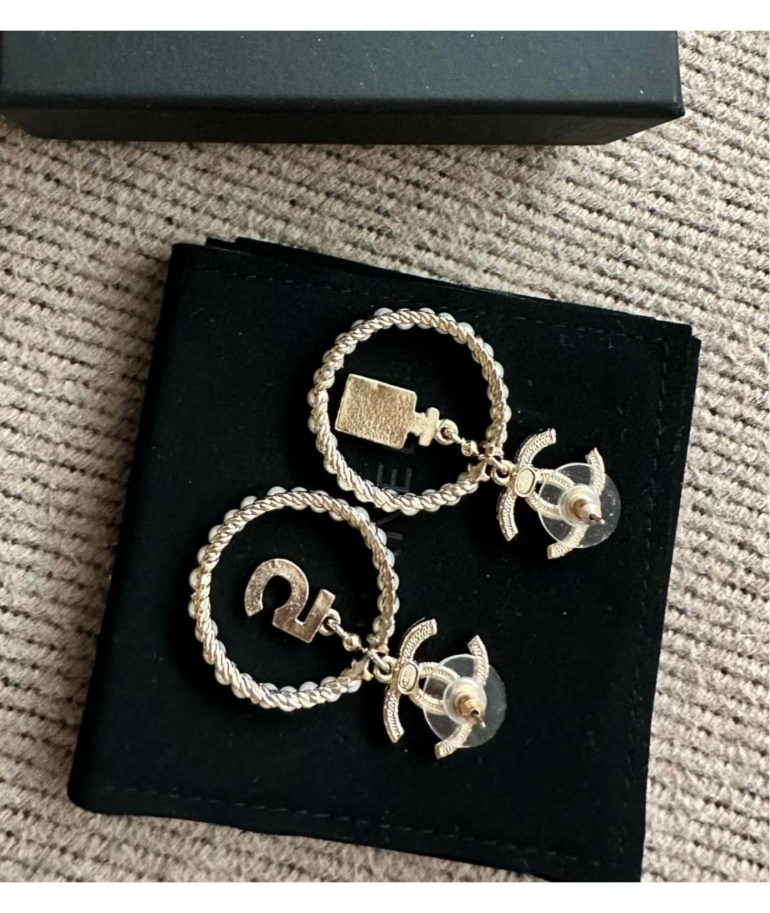 CHANEL Серебряные металлические серьги, фото 3