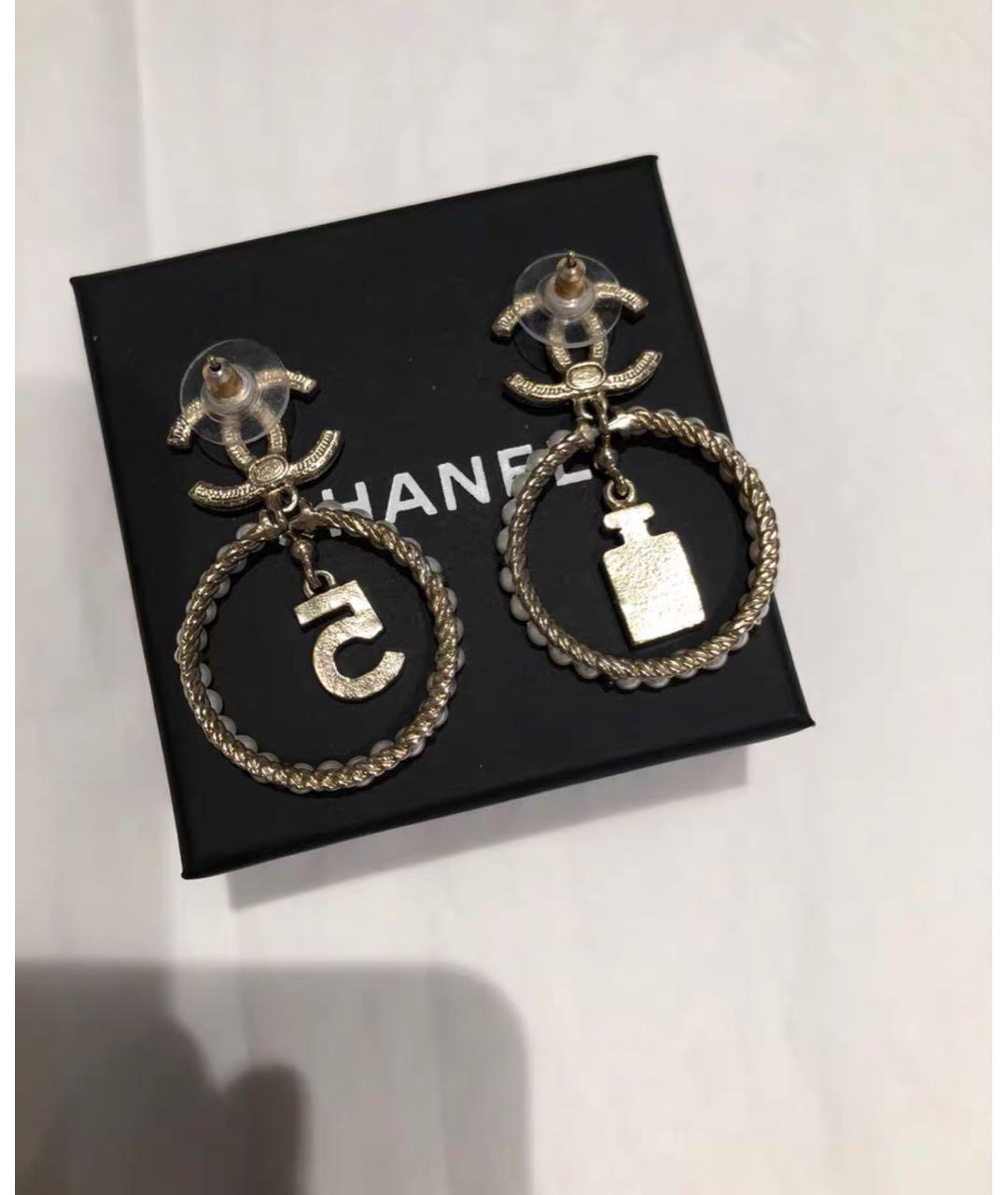 CHANEL Серебряные металлические серьги, фото 3